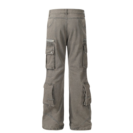 Solid Color Casual Multi-pocket Cotton Overalls - TALKLESSFASHION