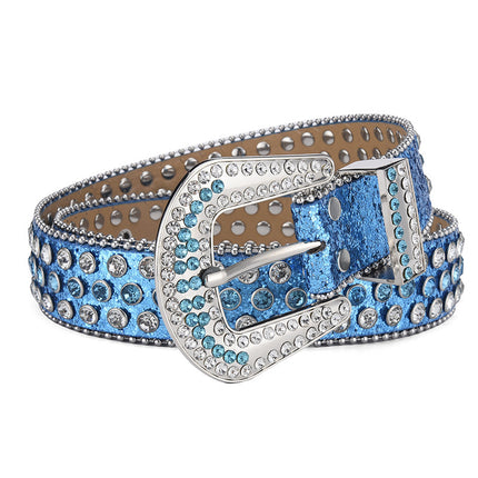 Men Women Alloy Belt Punk Rock Rivet Rhinestone - TALKLESSFASHION