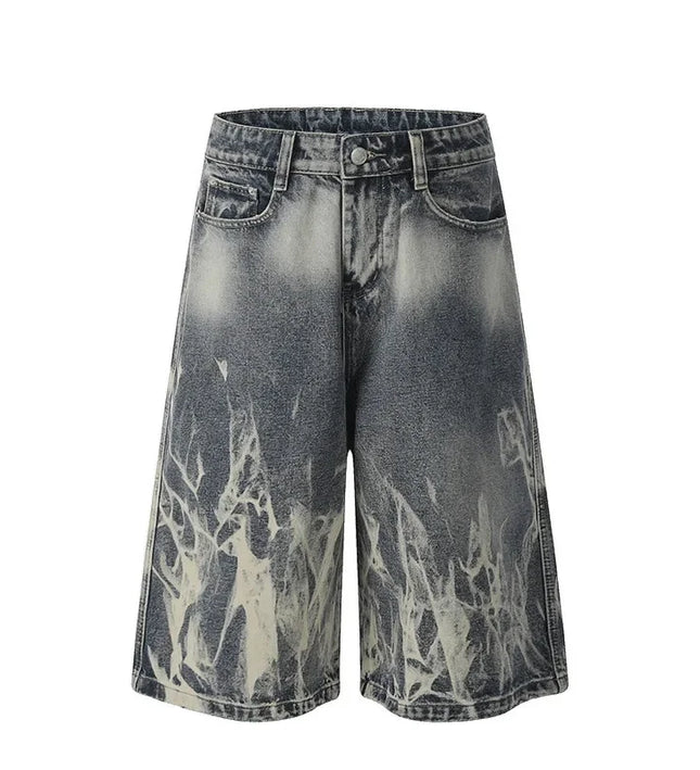 Baggy Washed Denim unisex Shorts -9296 - TALKLESSFASHION
