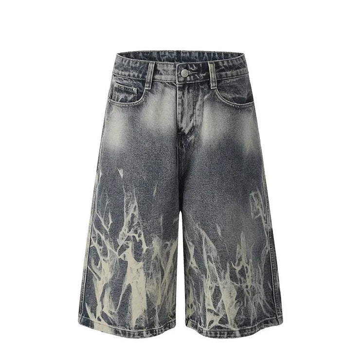 Baggy Washed Denim unisex Shorts -9296 - TALKLESSFASHION