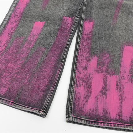 Inkjet Printed Wide Leg Jeans —2433 - TALKLESSFASHION