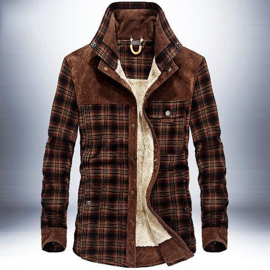 Cozy Plaid Fleece Jacket—-7392 - TALKLESSFASHION