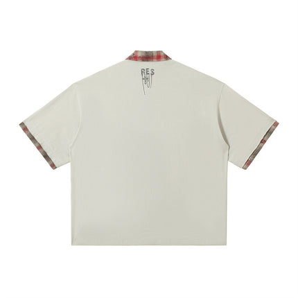 Men's Lapel Graffiti Printing Loose New All-match Short-sleeved Top - TALKLESSFASHION