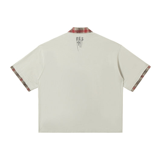 Men's Lapel Graffiti Printing Loose New All-match Short-sleeved Top - TALKLESSFASHION