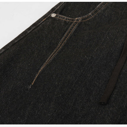 Retro Street Simple Loose Machete Denim Jeans —2774 - TALKLESSFASHION