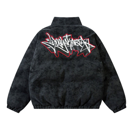 Embroidered Street Letter Cotton-padded Jacket—-4390 - TALKLESSFASHION