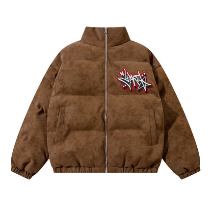 Embroidered Street Letter Cotton-padded Jacket—-4390 - TALKLESSFASHION