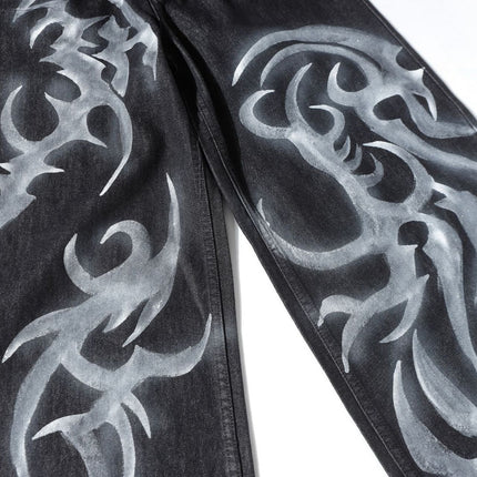 Retro Street Partnern paint Jeans—8705 - TALKLESSFASHION