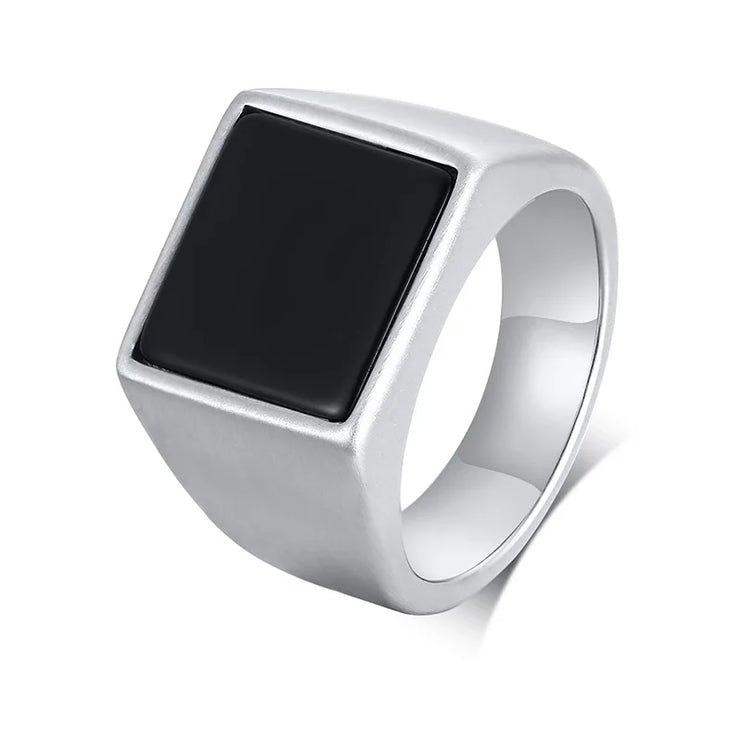 Square Signet silver Ring--------7735 - TALKLESSFASHION