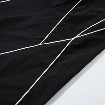 White stripes Black sweatpant—-7054