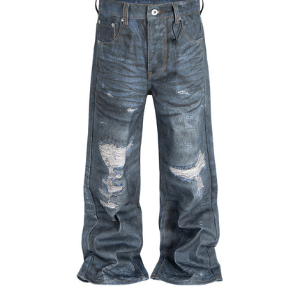 UNISEX Straight Worn Looking Washed-out Jeans—9008 - TALKLESSFASHION