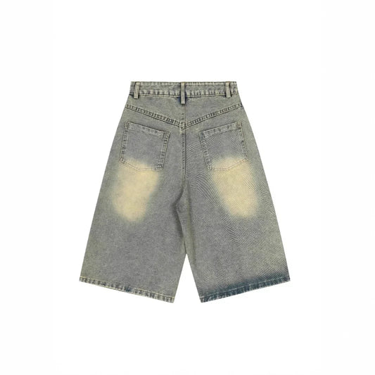 High Waist Patchwork Denim jort - TALKLESSFASHION