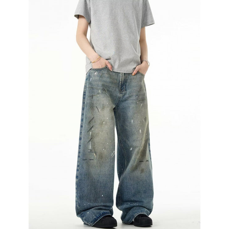 Retro Washed Distressed Baggy Straight Jeans—7317 - TALKLESSFASHION