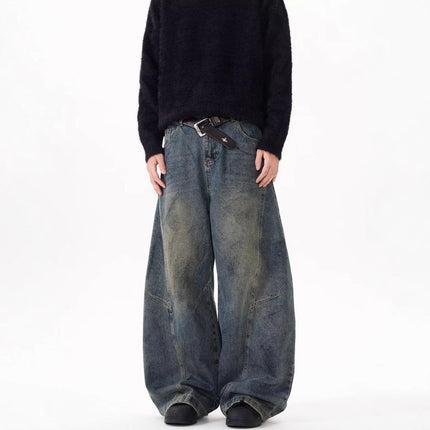 Loose Straight gutter-Washed Unisex Jeans --5534 - TALKLESSFASHION