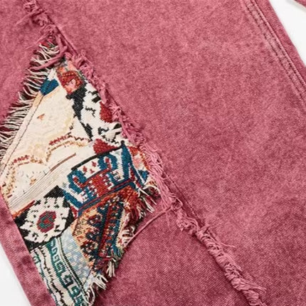 Retro Worn Stitching EdgingJean—5558 - TALKLESSFASHION