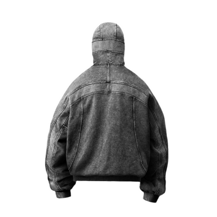 American Washed Y2K Street Zipper Sweater—-1773 - TALKLESSFASHION