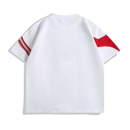 Double-layer Stitching Padded Shoulder Short Sleeve Strap T-shirt - TALKLESSFASHION