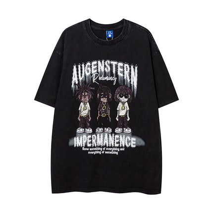 Personality Depressed Anime Print Short Sleeve Men - TALKLESSFASHION