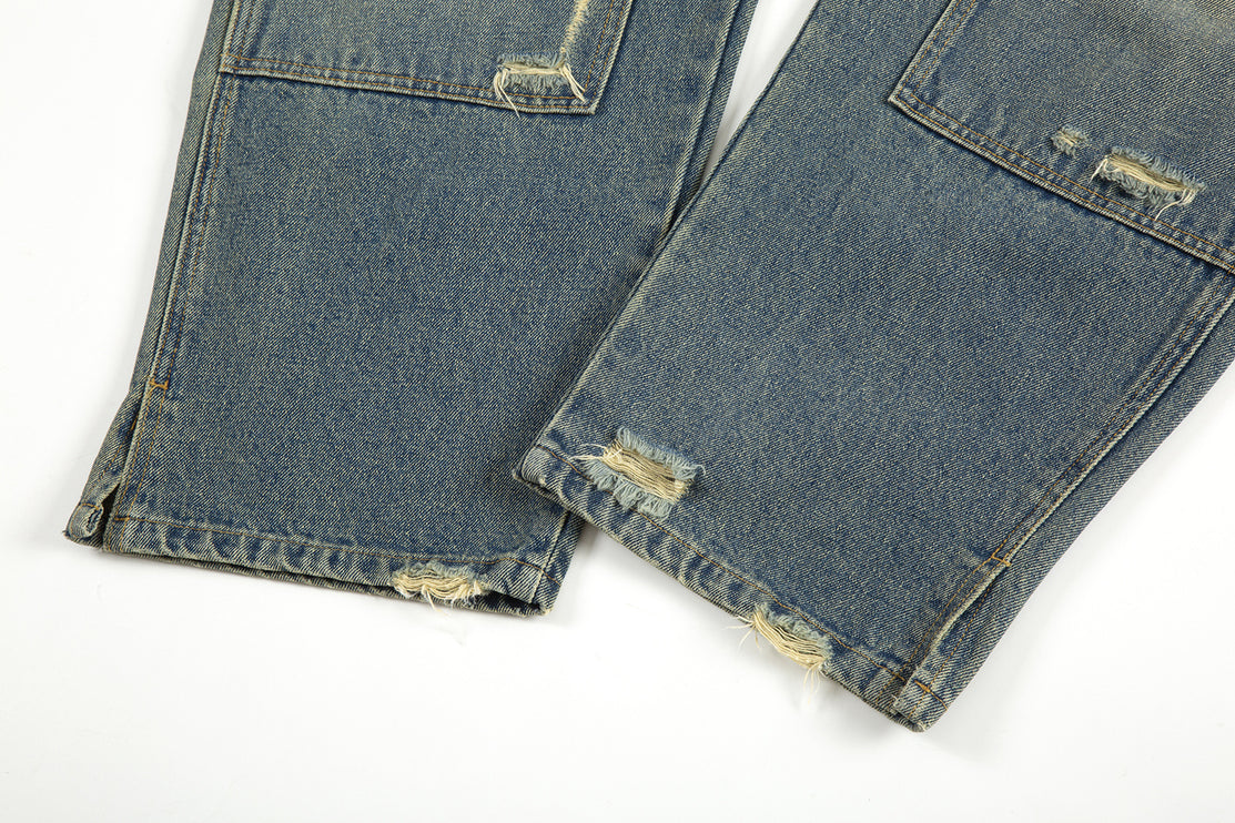 TALKLESS Washed-out Ripped Logging Jeans--2311 - TALKLESSFASHION
