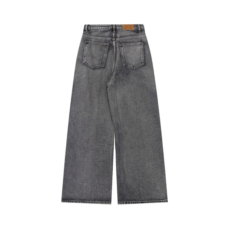 Inkjet Printed Wide Leg Jeans —2433 - TALKLESSFASHION