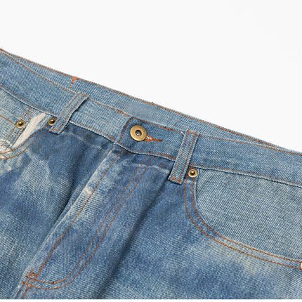 Vintage Washed Distressed Straight Jeans—9070 - TALKLESSFASHION