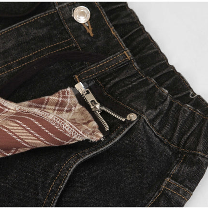 Retro Street Simple Loose Machete Denim Jeans —2774 - TALKLESSFASHION