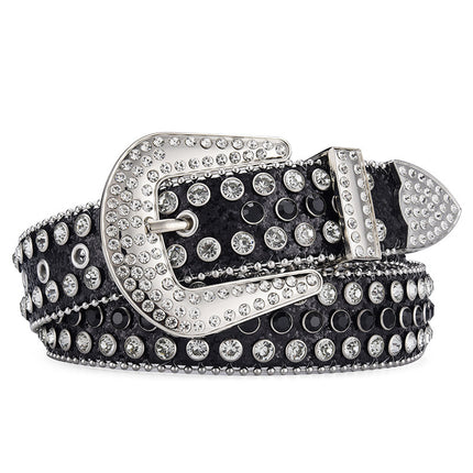 Men Women Alloy Belt Punk Rock Rivet Rhinestone - TALKLESSFASHION