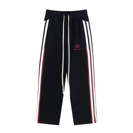TALKLESS Ribbon Matching Striped Straight Pants--6142 - TALKLESSFASHION