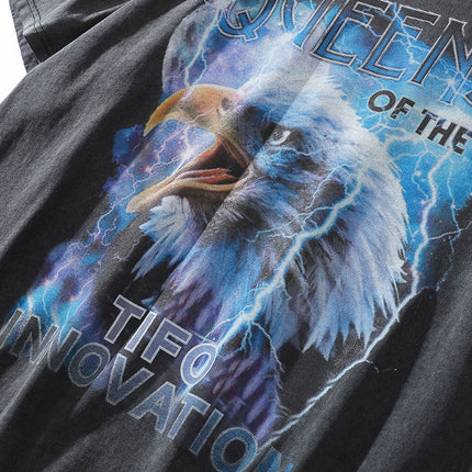TALKLESS Distressed Crew Neck Eagle T-shirt ---4822 - TALKLESSFASHION