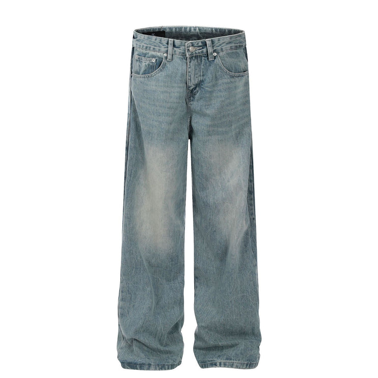 Urban Edge Washed Blue Relaxed Jeans—7845 - TALKLESSFASHION
