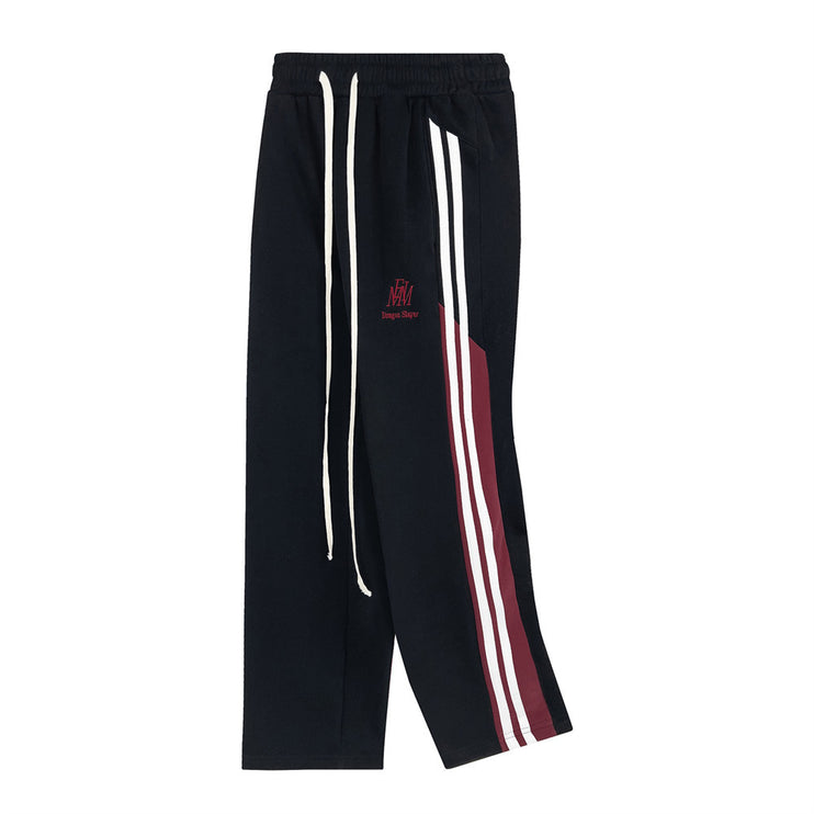 TALKLESS Ribbon Matching Striped Straight Pants--6142 - TALKLESSFASHION