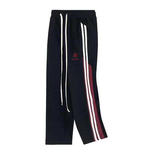 TALKLESS Ribbon Matching Striped Straight Pants--6142 - TALKLESSFASHION
