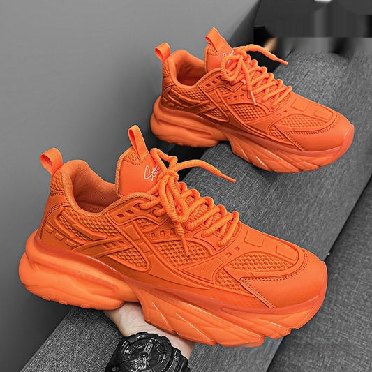 Pure Black Thick Sole Increased Leisure Sneaker Dad Shoes - TALKLESSFASHION