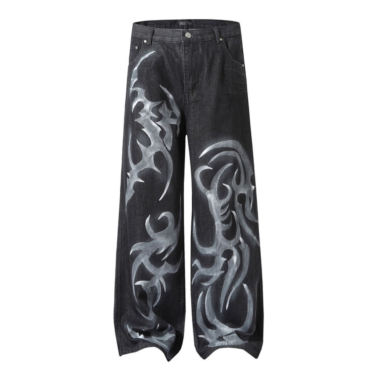 Retro Street Partnern paint Jeans—8705 - TALKLESSFASHION