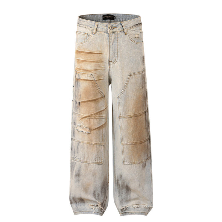 Shabby Dirty Loose Hole Jeans—8739 - TALKLESSFASHION