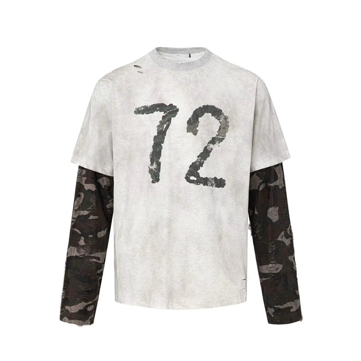 Talkless Two-Piece Camouflage Printed T-Shirt—-9333 - TALKLESSFASHION