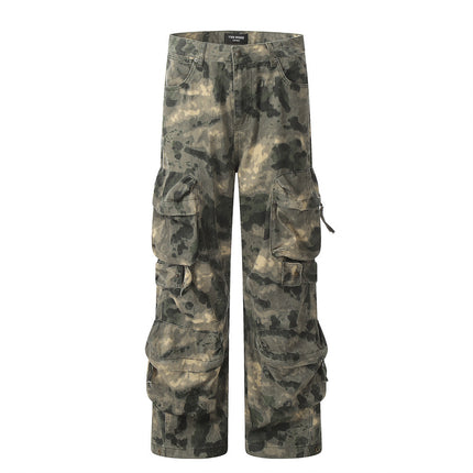 Mountain Outdoor Multi-pocket Workwear Tie-dye Camouflage Pants Men - TALKLESSFASHION