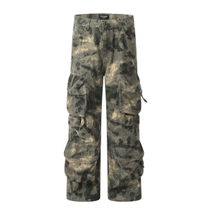 Mountain Outdoor Multi-pocket Workwear Tie-dye Camouflage Pants Men - TALKLESSFASHION