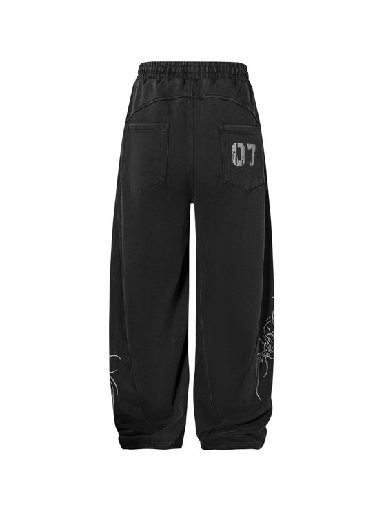 07 Letter printed sweatpant—-7094