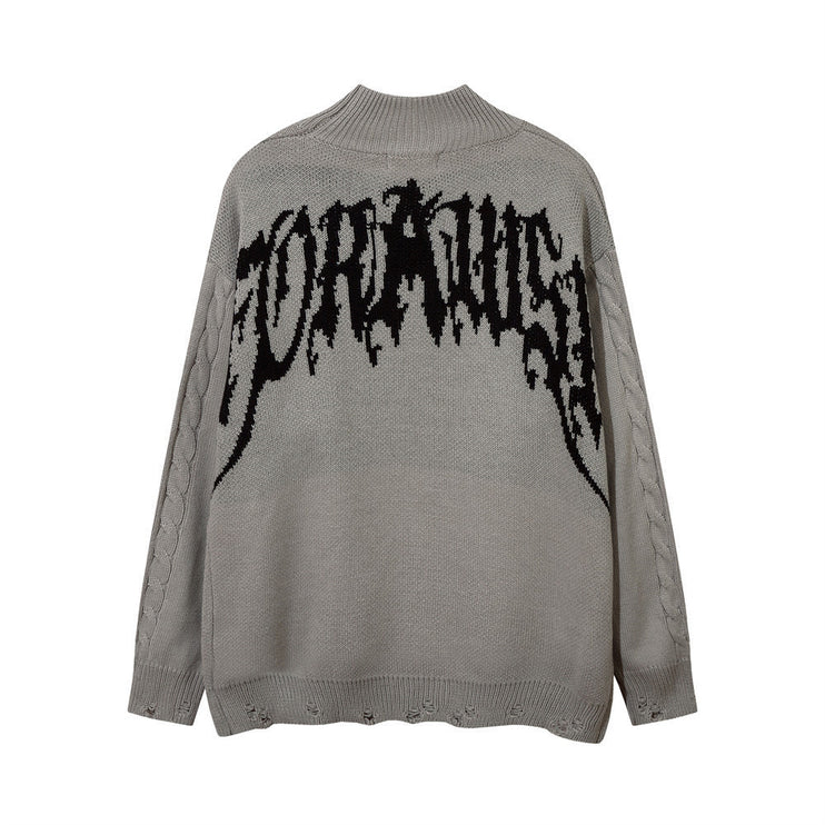 Letter Jacquard Sweater For Men - TALKLESSFASHION