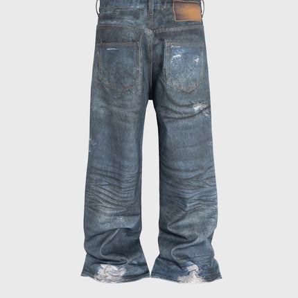 UNISEX Straight Worn Looking Washed-out Jeans—9008 - TALKLESSFASHION