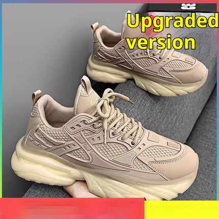 Pure Black Thick Sole Increased Leisure Sneaker Dad Shoes - TALKLESSFASHION
