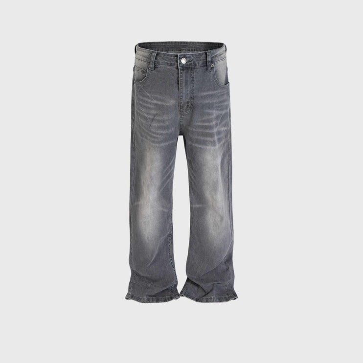 Vintage Washed Straight Neutral Jeans—4833 - TALKLESSFASHION