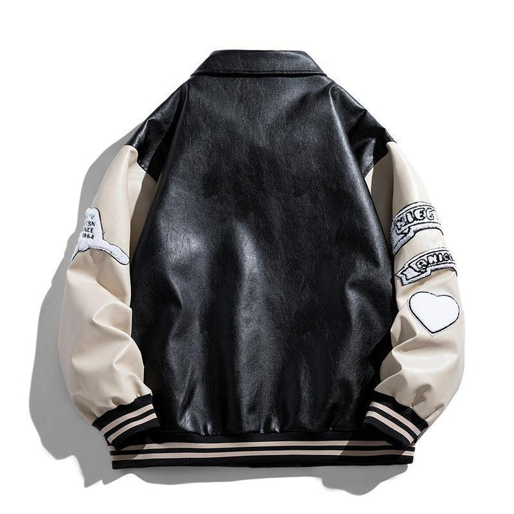 Men's Lapel PU Leather Jacket—8755 - TALKLESSFASHION