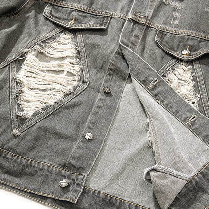 Distressed Wide Avant-Garde jacket
—-7057