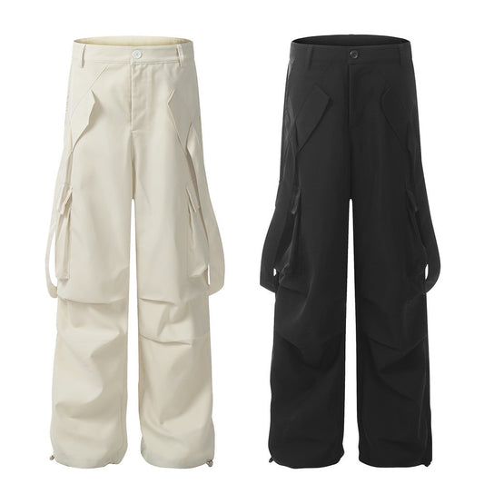 Overalls Men's Ribbon Pocket Design Pleated - TALKLESSFASHION