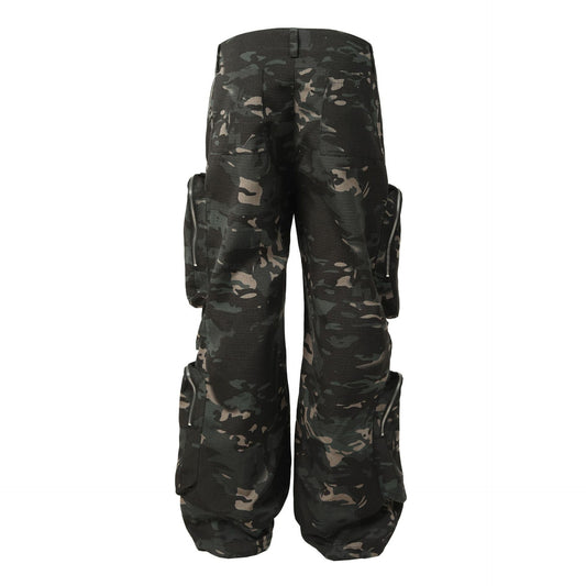 New American Jungle Camouflage Amekaji Multi-pocket Design Casual Wide-leg Workwear Trousers - TALKLESSFASHION