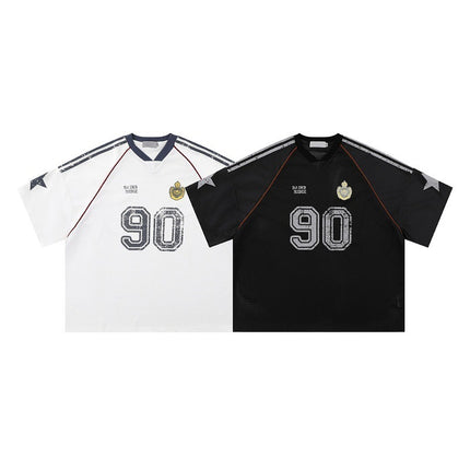 Graffiti Star Badge-style Loose Short-sleeved T-shirt For Men - TALKLESSFASHION