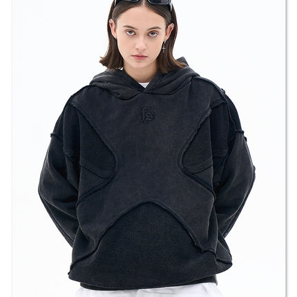 Vintage washed Deconstructed hoodie