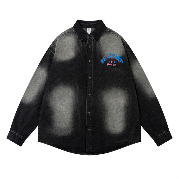 BEASTAXE Denim Shirt Jacket —-2111 - TALKLESSFASHION